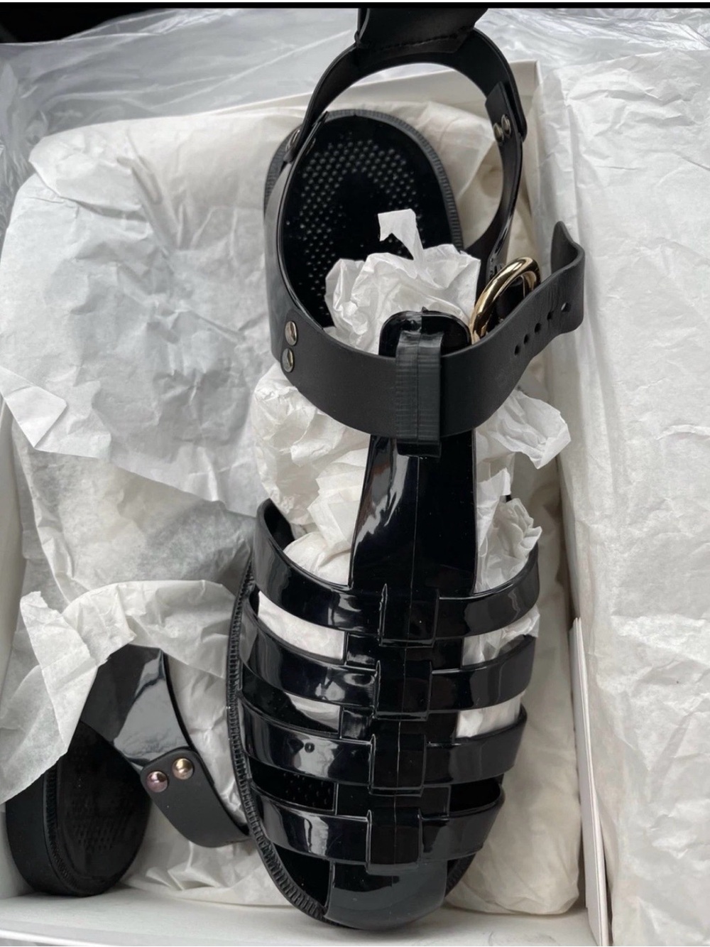 See By Chloé Black Glossy Jelly Sandals
